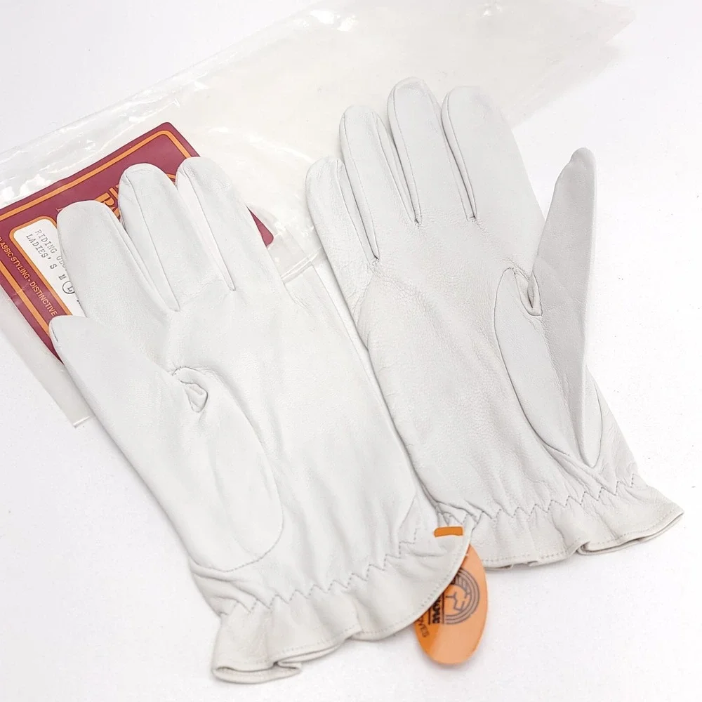 Rainbow Women's Leather Riding Gloves Ladies Size Large Equestrian Horse Vintage